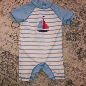 Little Me Sailboat Rash Guard Suit